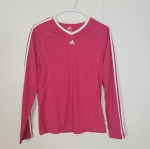 Adidas 3 Stripe Long Sleeve Jersey Shirt Active S